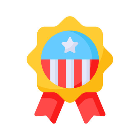Get your hands on this beautiful icon of badge, patriot badge vector designのイラスト素材