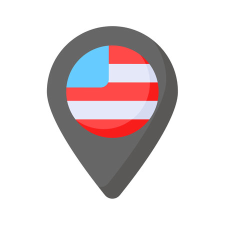 Usa flag inside location pin denoting, usa location vector designのイラスト素材