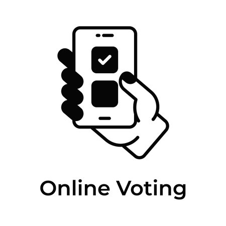 Online voting vector design, isolated on white backgroundのイラスト素材