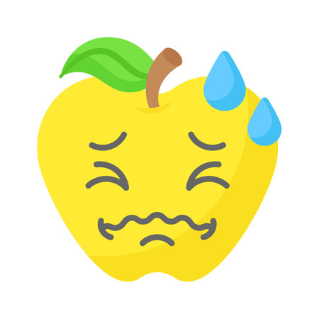 Painful expression, trendy icon of pain emoji, editable vectorのイラスト素材