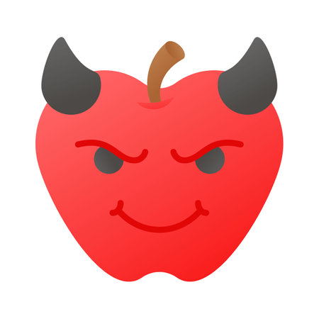 Scary devil with horns, customizable emoji icon in trendy styleのイラスト素材