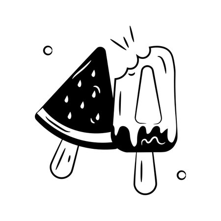 Ice cream cup in modern style, ready to use and downloadのイラスト素材