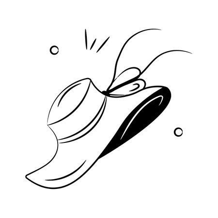 Grab this amazing icon of hat, beach accessories vector designのイラスト素材