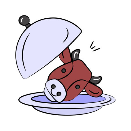 Take a look at amazing icon of beef dish icon in doodle styleのイラスト素材