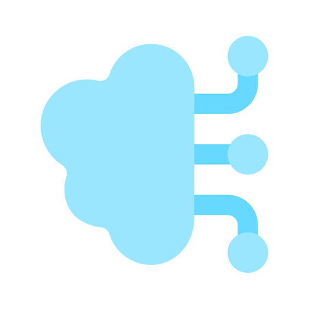 Brain simulation, artificial intelligence icon, premium vectorのイラスト素材