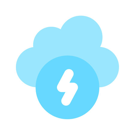 Lightning bolt with cloud, icon of weather thunderstorm in modern styleのイラスト素材