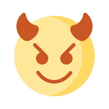 Scary devil with horns, customizable emoji icon in trendy style