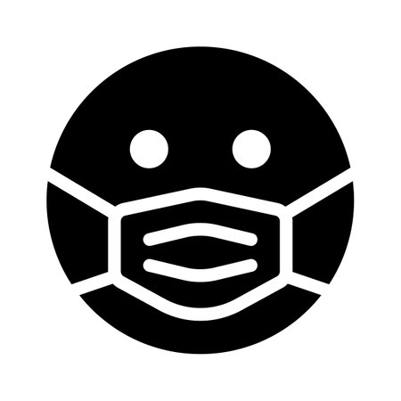 Ill emoji vector design, face mask on emoji faceのイラスト素材