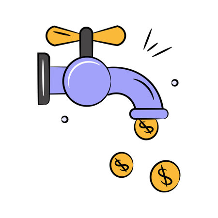Dollar faucet vector design id doodle styleのイラスト素材