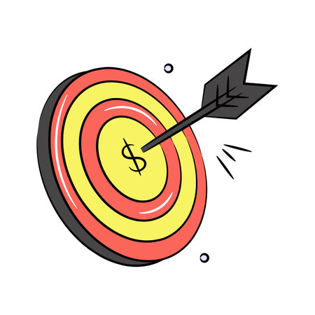 Grab this carefully crafted vector of business target in trendy style, financial focus icon designのイラスト素材