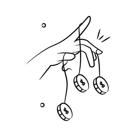 Take a look at this creative icon of cash handling in doodle styleのイラスト素材