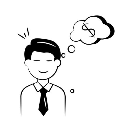 Have a look at this trendy doodle icon of business mind, financial planning vector designのイラスト素材