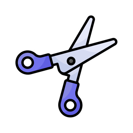 Visually appealing scissors icon, perfect for indicating cutting or editing functionsのイラスト素材