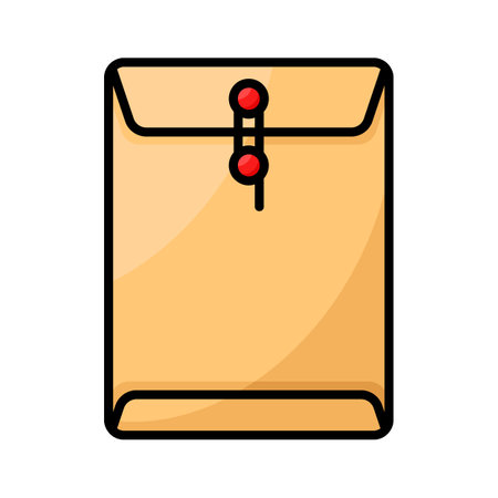 A flat paper container used to enclose letters or documents for mailingのイラスト素材
