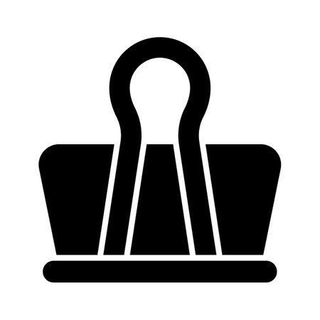 Bulldog clip vector design, icon of binder in modern style, paper clipのイラスト素材