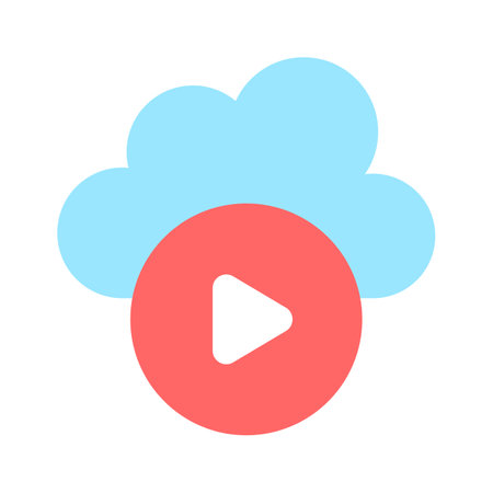 Grab this beautifully design icon of cloud video, ready to use and downloadのイラスト素材