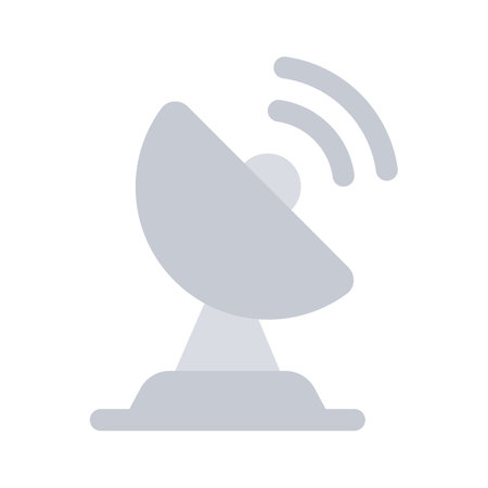 An editable icon of parabolic dish, broadcasting satellite vectorのイラスト素材