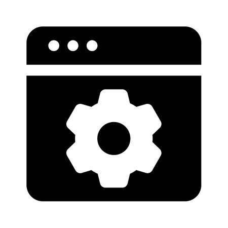 Gear inside webpage, concept icon of website setting, webpage managementのイラスト素材