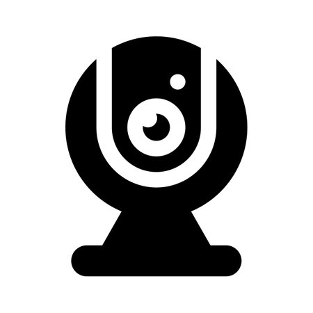 Well designed icon of webcam in flat style, computer camera vectorのイラスト素材