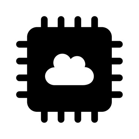 Cloud on processor, icon of cloud processor in trendy styleのイラスト素材