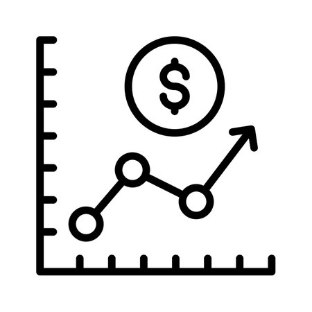Dollar with diagram denoting concept icon of financial chart, business chart vectorのイラスト素材