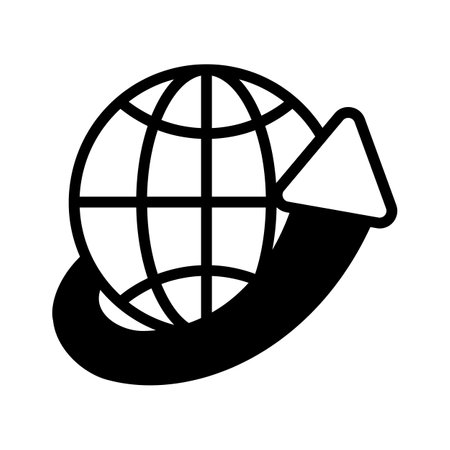 A globe with an arrow symbolizing worldwide connection and communicationのイラスト素材