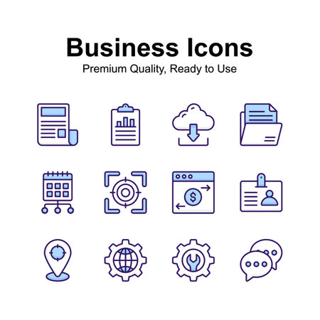 Amazing set of business icons in modern styleのイラスト素材