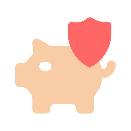 Shield with piggy bank denoting the concept of financial insurance vectorのイラスト素材