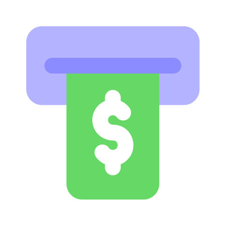 An icon design of instant banking, flat vector of cash dispenser, atm machineのイラスト素材