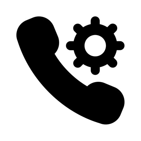 Cogwheel with phone receiver, concept icon of call settingのイラスト素材