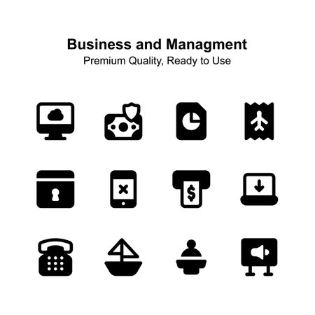 Check this carefully crafted business and management icons set, premium vectorsのイラスト素材