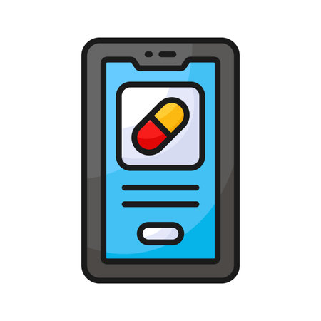 Online medication, capsule inside computer screen concept icon of online medicationのイラスト素材