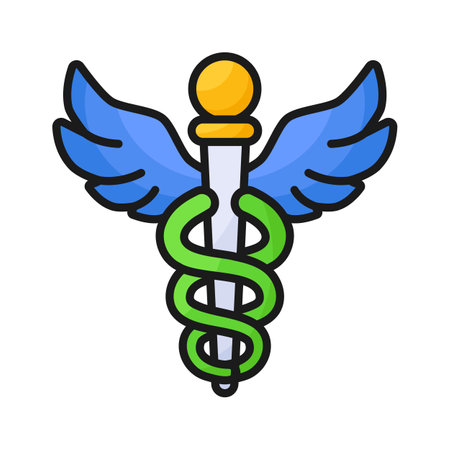 Medical sign, Caduceus icon design, premium vectorのイラスト素材