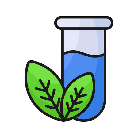 Test tube with herbs, concept icon of herbal medicineのイラスト素材