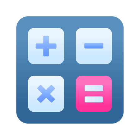A well designed calculator icon, digital computation and arithmetic functions, mathematical calculationsのイラスト素材