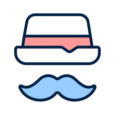 Hat with mustaches denoting icon of father dayのイラスト素材