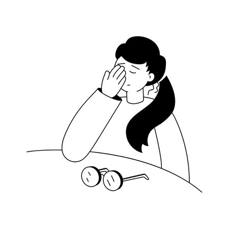 Modern concept of drawing illustration of eye problemのイラスト素材