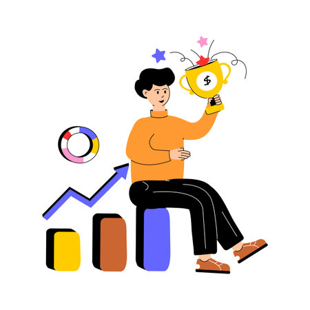 Have a look at this flat illustration of business successのイラスト素材