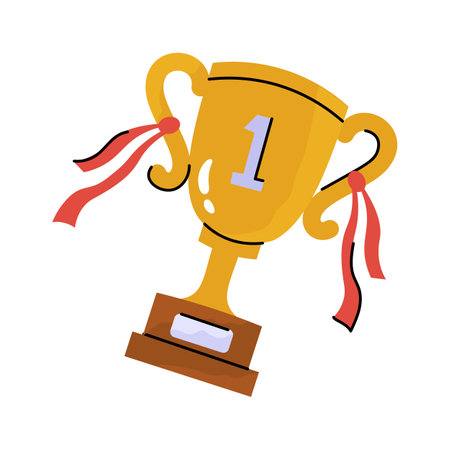 Winner trophy, a premium hand drawn designのイラスト素材