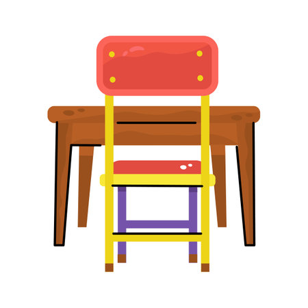 Premium drawing design sticker of school deskのイラスト素材