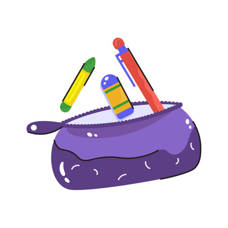 Unique design of hand drawn sticker of pencil pouchのイラスト素材