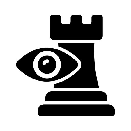 Navigate goals and inspire innovation effortlessly with our strategic vision vector iconのイラスト素材
