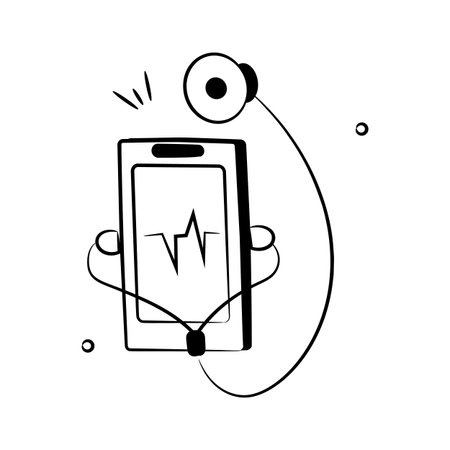 Premium hand drawn doodle icon of online checkup in modern styleのイラスト素材