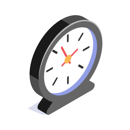 Trendy isometric icon of clock, in modern design styleのイラスト素材