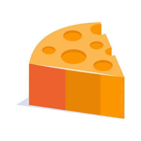 Dairy product, an isometric icon of cheese slice in modern styleのイラスト素材