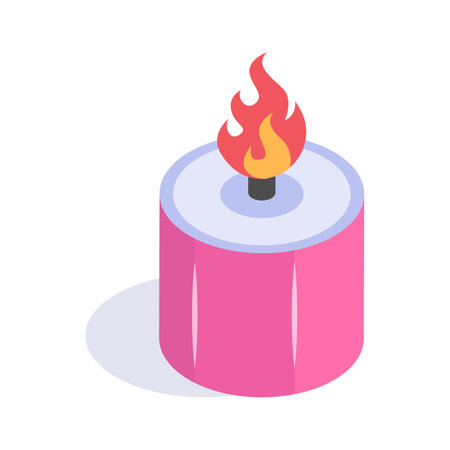A captivating isometric icon of candle, ready to use vectorのイラスト素材