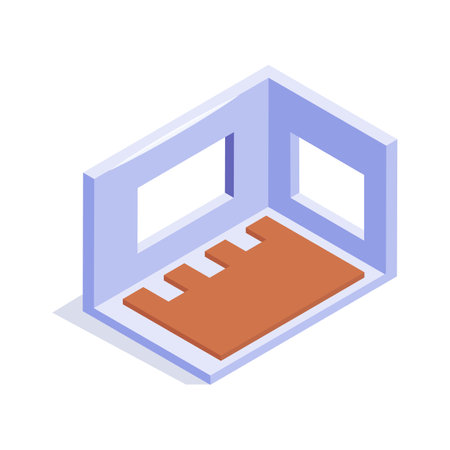 An isometric icon of room layout, floor plan vector designのイラスト素材