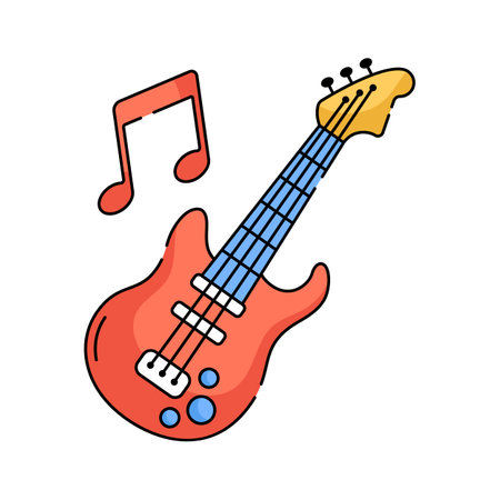 Stylish guitar icon, ideal for music, entertainment, or concert related projectsのイラスト素材