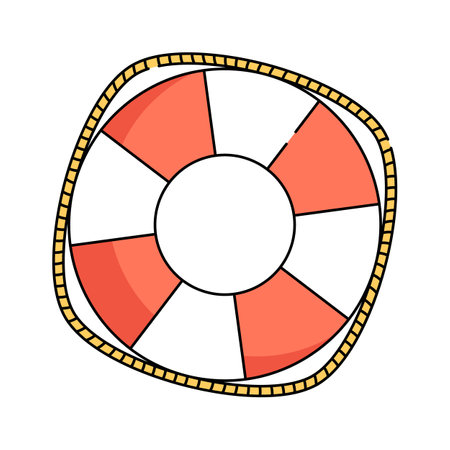 Lifesaver ring, safety, beach, water sports, lifebuoy vector illustrationのイラスト素材
