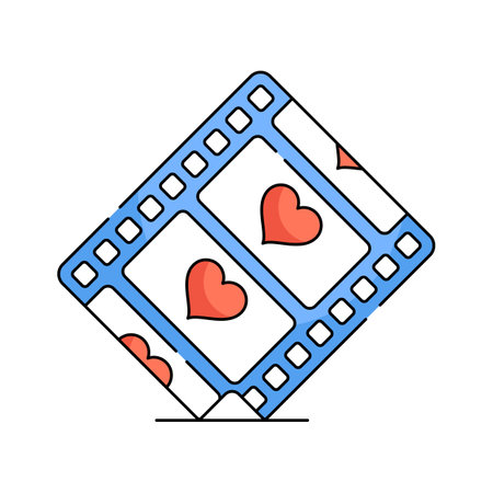 Classic film strip icon, suitable for cinema, movies, or photographyのイラスト素材